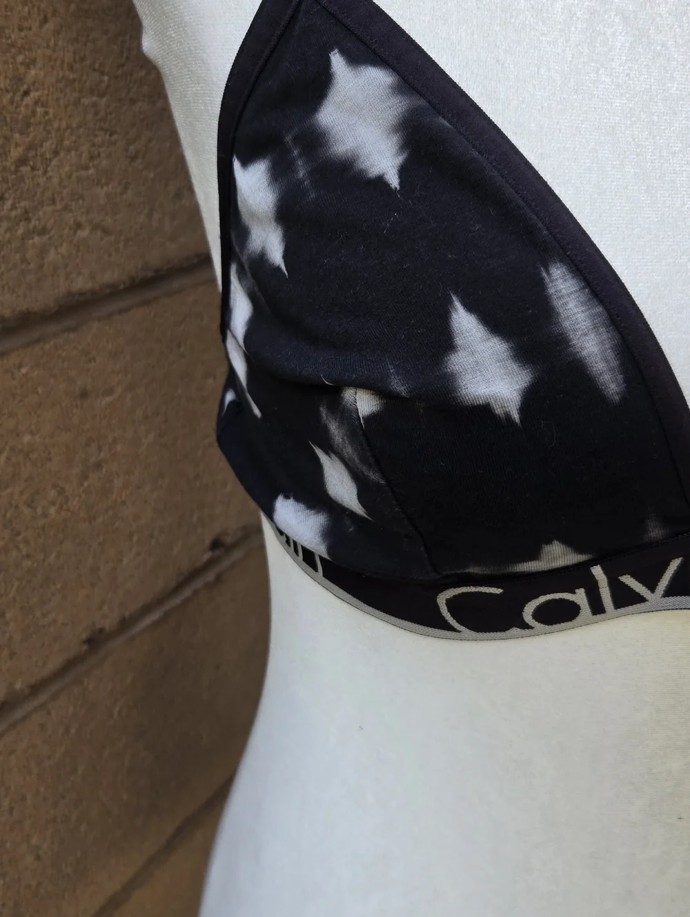 Calvin Klein Black & White Tie-Dye Triangle Bralette
